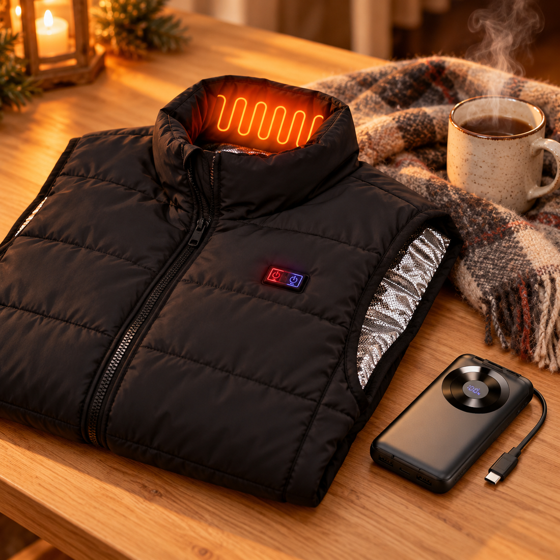 Chaleco Calefactable KALORA — 9 Zonas de Calor USB