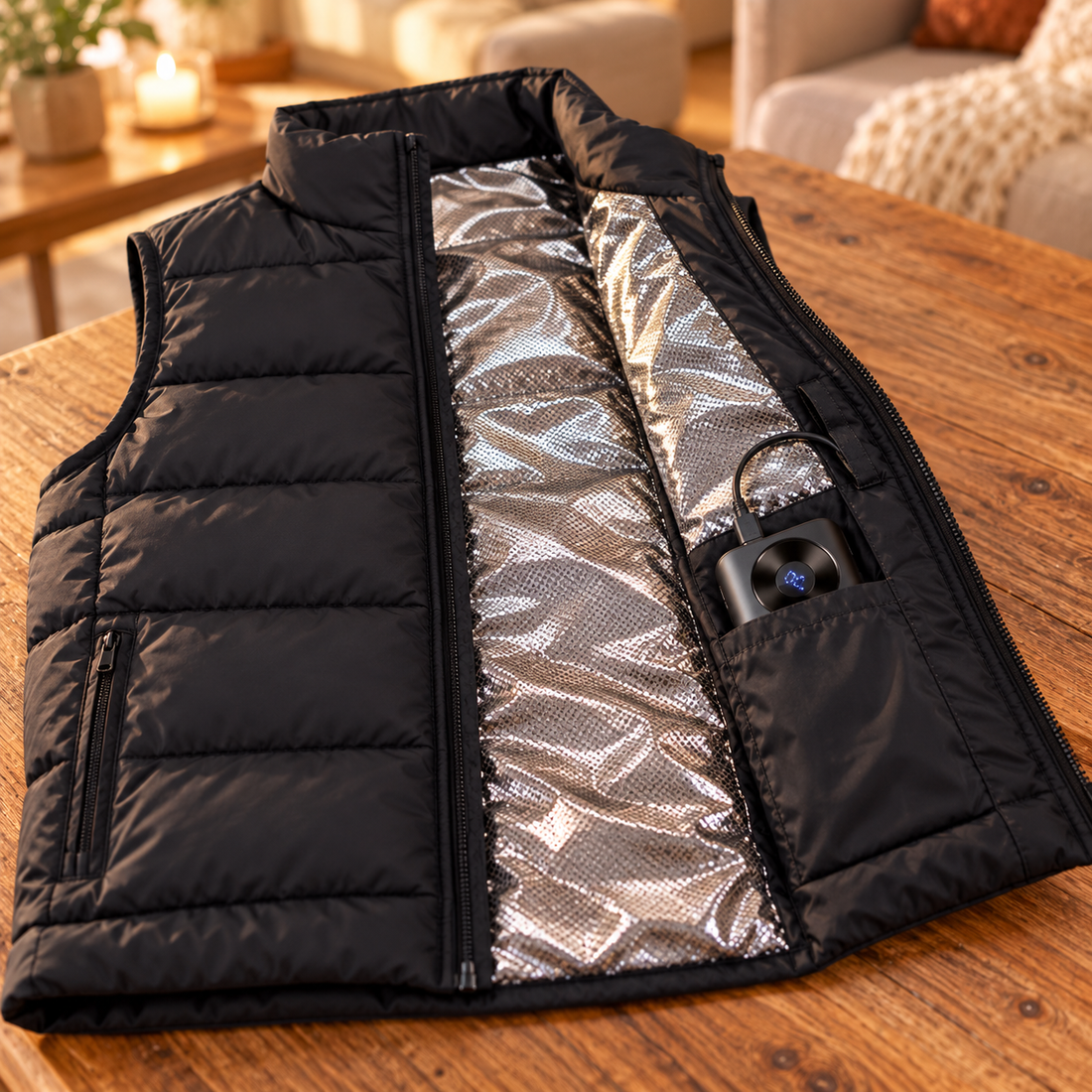 Chaleco Calefactable KALORA — 9 Zonas de Calor USB